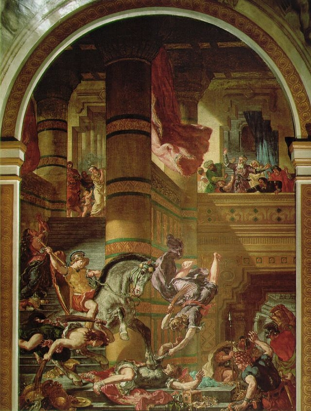 Delacroix Eugene - Heliodorus ramene du temple.JPG